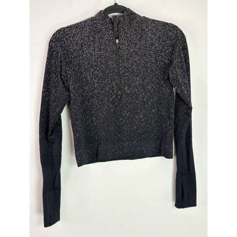 Lululemon Rest Less Cropped Long Sleeve 1/2 Zip (Sz 6) Black Cold Weather Base